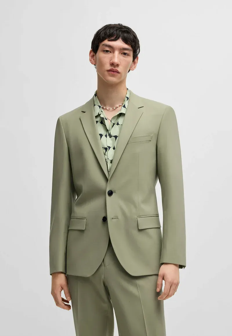 Casual 2 Piece Men's Suit Flat Notched Wedding Lapel (Blazer + Pants) sold by Mens Event Wear