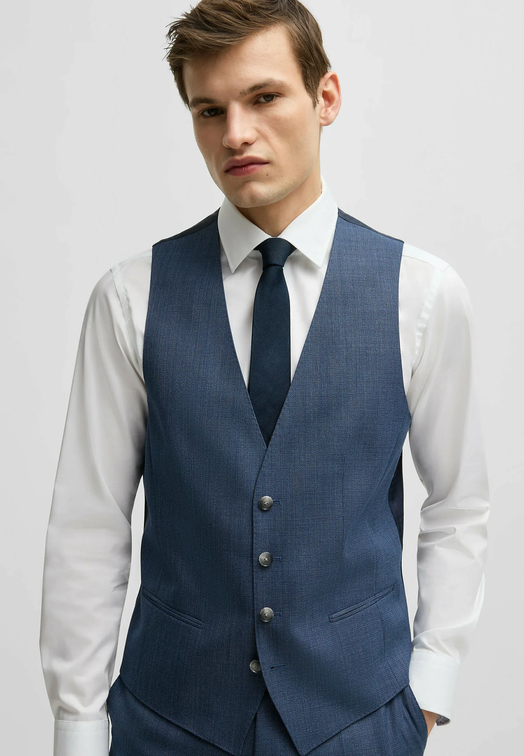 Fashion Men's 3 Pieces Flat Peak Lapel Tuxedos For Party (Blazer+vest+Pants) sold by Mens Event Wear product image thumbnail 4