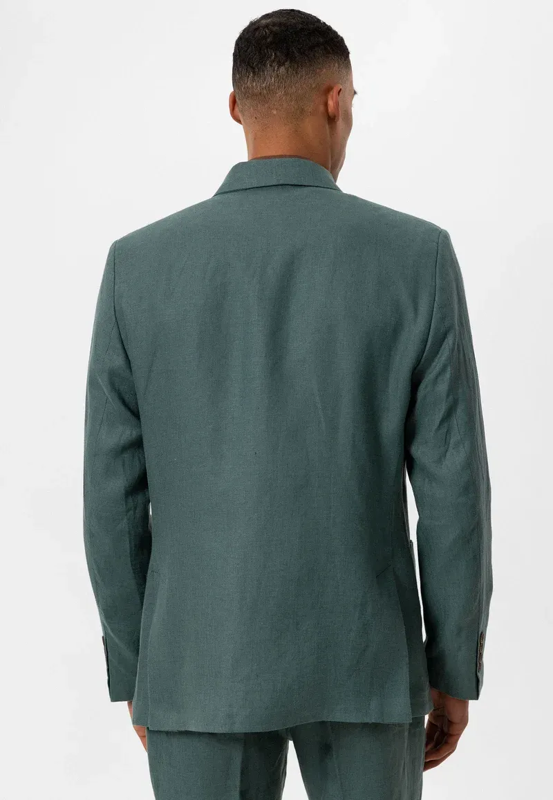 Formal 2 Pieces Mens Suit Flat Peak Lapel Tuxedos For Wedding (Blazer+Pants) sold by Mens Event Wear product image thumbnail 5