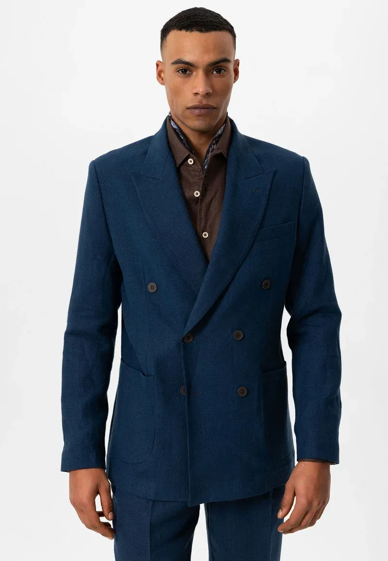 Formal 2 Pieces Mens Suit Flat Peak Lapel Tuxedos For Wedding (Blazer+Pants) sold by Mens Event Wear