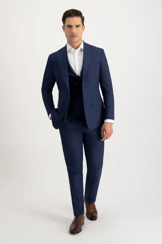 Formal Mens Suit 3 Pieces Business Plaid Solid Notch Lapel Tuxedos (Blazer+Vest+Pants) sold by Mens Event Wear