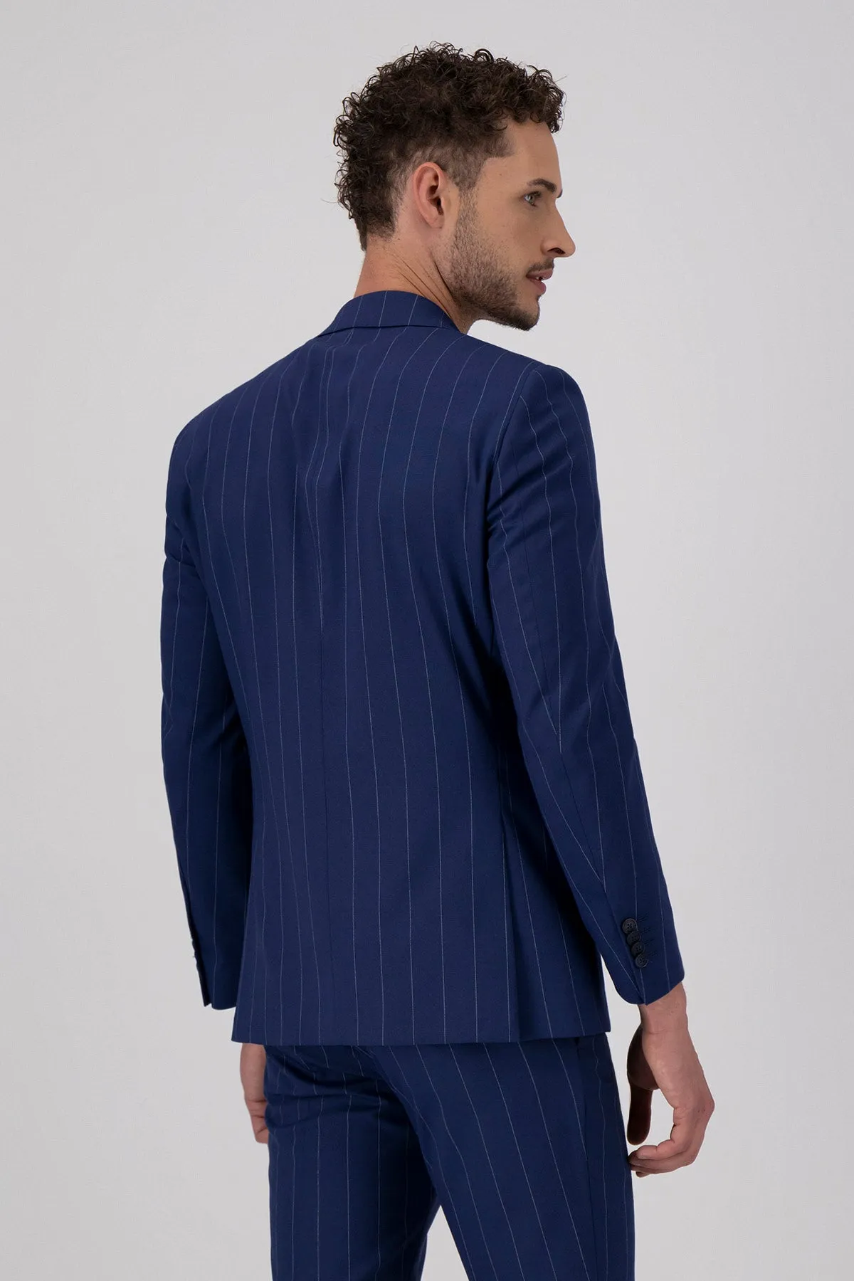 Formal Men's 2 Pieces Mens Suit Notch Lapel Striped Tuxedos (Blazer+Pants) sold by Mens Event Wear product image thumbnail 3