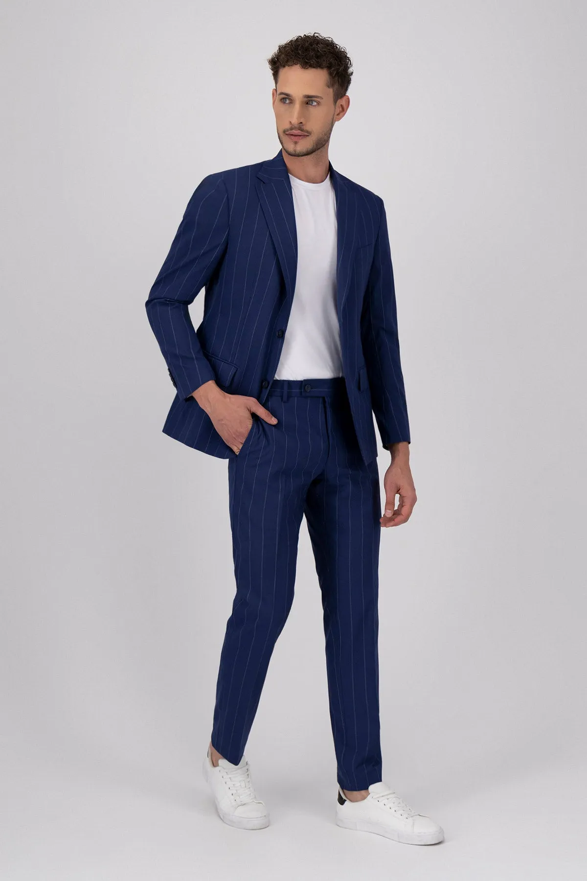 Formal Men's 2 Pieces Mens Suit Notch Lapel Striped Tuxedos (Blazer+Pants) sold by Mens Event Wear