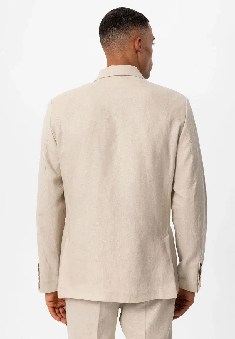 Formal 2 Pieces Mens Suit Flat Linen Peak Lapel Tuxedos For Wedding (Blazer+Pants) sold by Mens Event Wear product image thumbnail 3