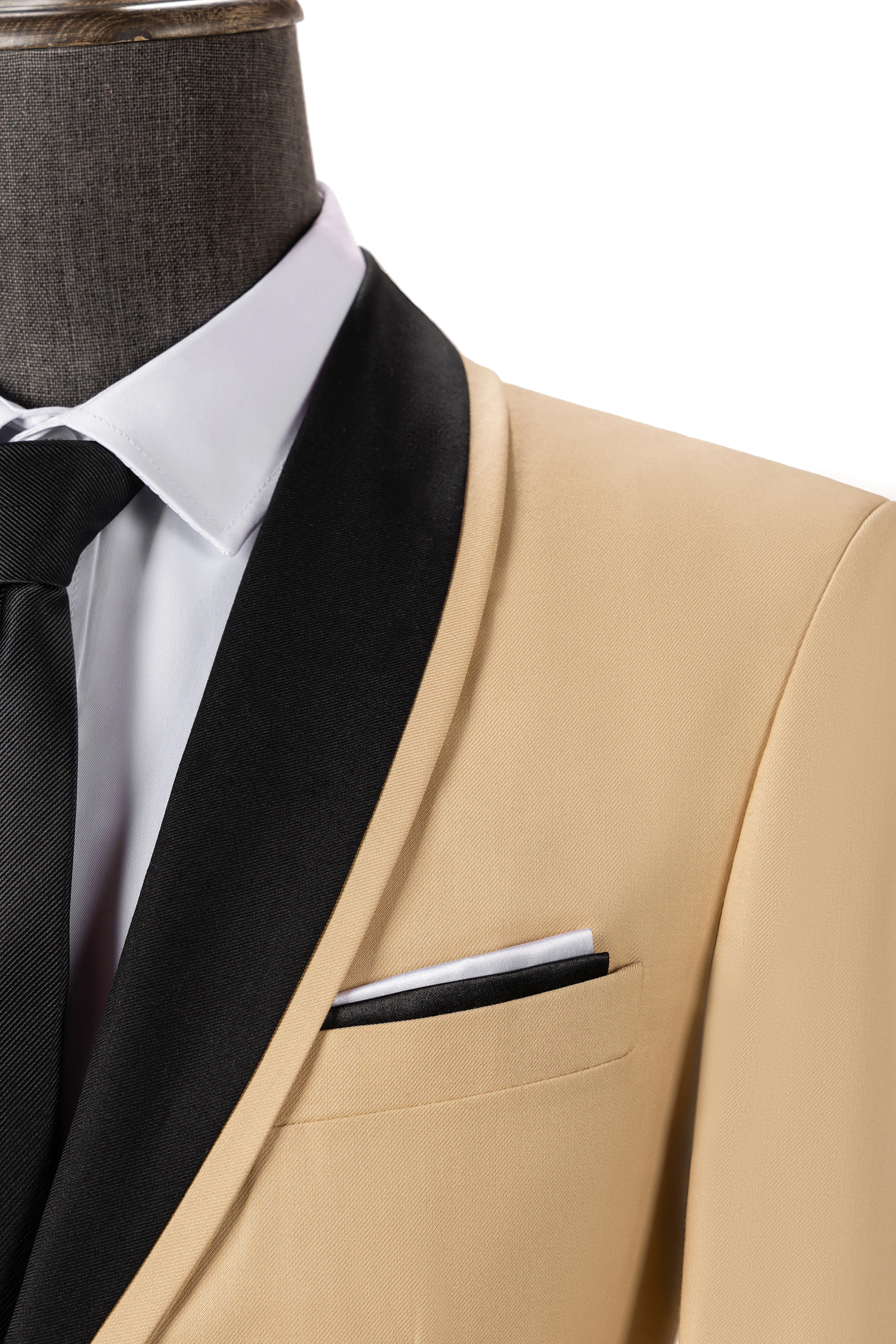 Formal 3 Pieces Mens Suit Flat Shawl Lapel Tuxedos (Blazer+vest+Pants) sold by Mens Event Wear product image thumbnail 3