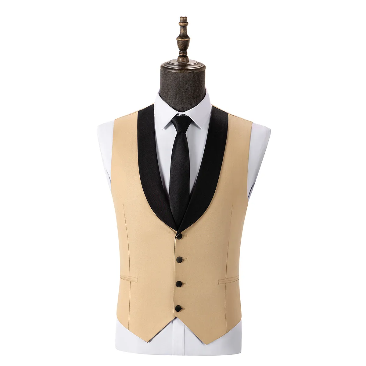 Formal 3 Pieces Mens Suit Flat Shawl Lapel Tuxedos (Blazer+vest+Pants) sold by Mens Event Wear product image thumbnail 5