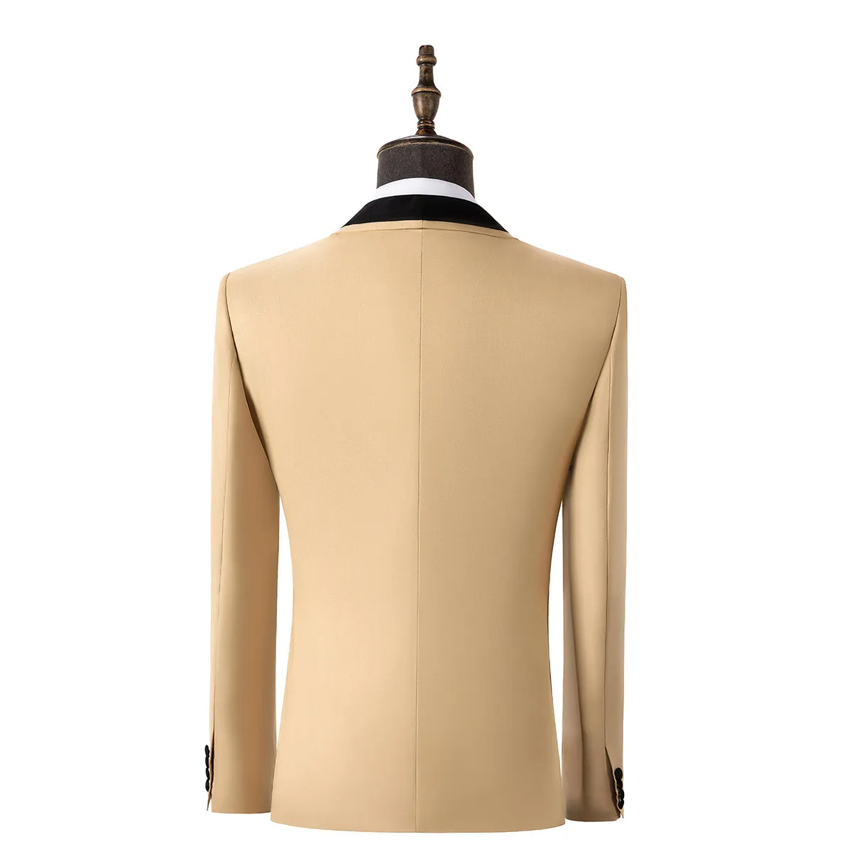 Formal 3 Pieces Mens Suit Flat Shawl Lapel Tuxedos (Blazer+vest+Pants) sold by Mens Event Wear product image thumbnail 4