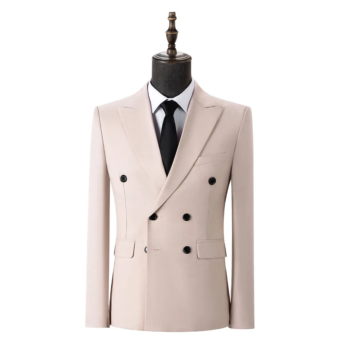 Formal 2 Pieces Mens Suit Flat Peak Lapel Tuxedos For Wedding (Blazer+Pants) sold by Mens Event Wear product image thumbnail 3