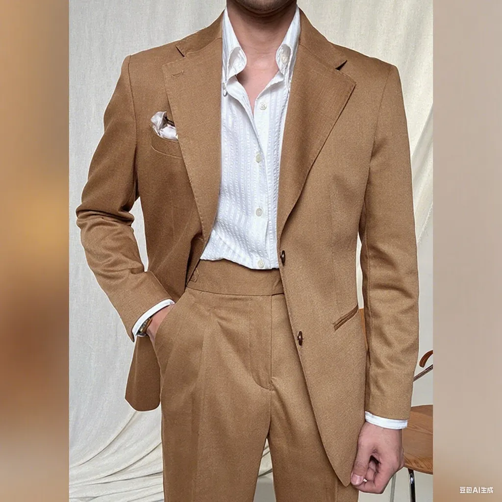 Casual 2 Piece Men's Suit Flat Peak Lapel For Wedding (Blazer + Pants) sold by Mens Event Wear