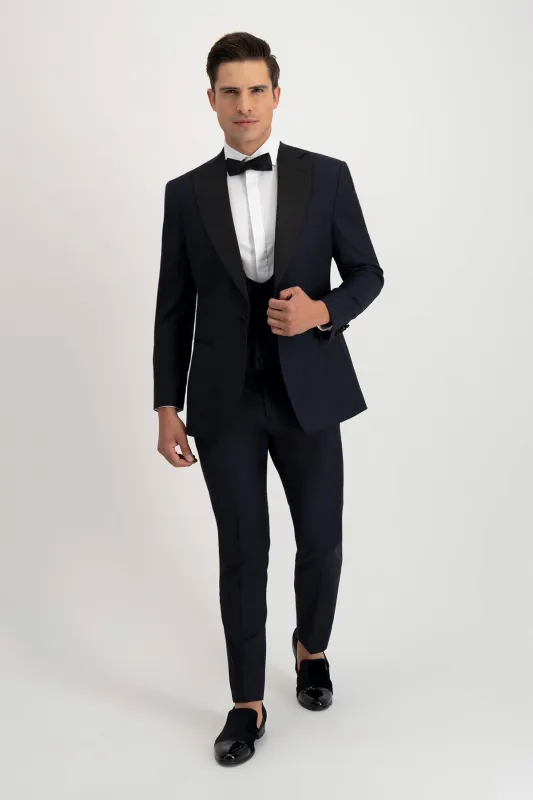 Formal Men's Suit 3 Piece Peak Lapel Solid Color Tuxedo Wedding (Blazer + Vest + Pants) sold by Mens Event Wear