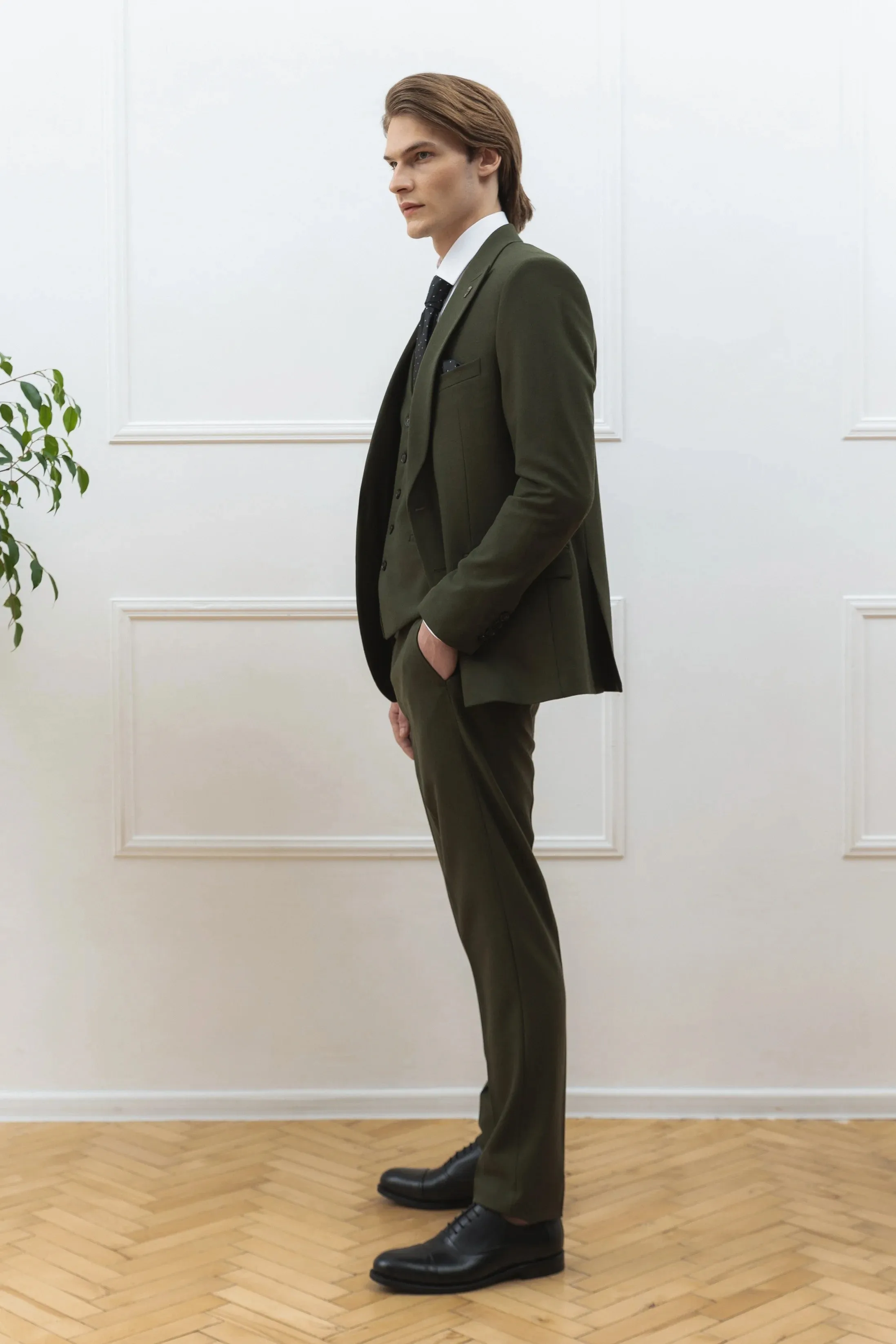 Fashion Men's 3 Pieces Flat Peak Lapel Tuxedos For Party (Blazer+vest+Pants) sold by Mens Event Wear product image thumbnail 2