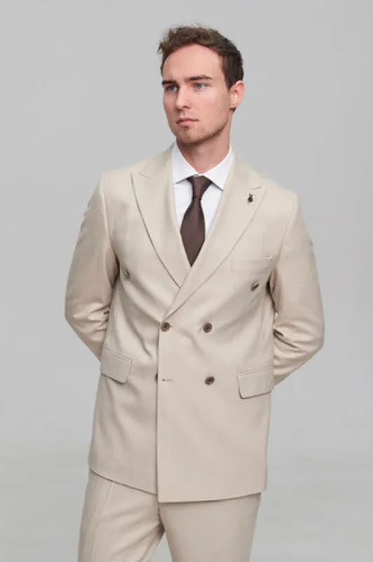 Formal 2 Pieces Mens Suit Flat Peak Lapel Tuxedos For Wedding (Blazer+Pants) sold by Mens Event Wear