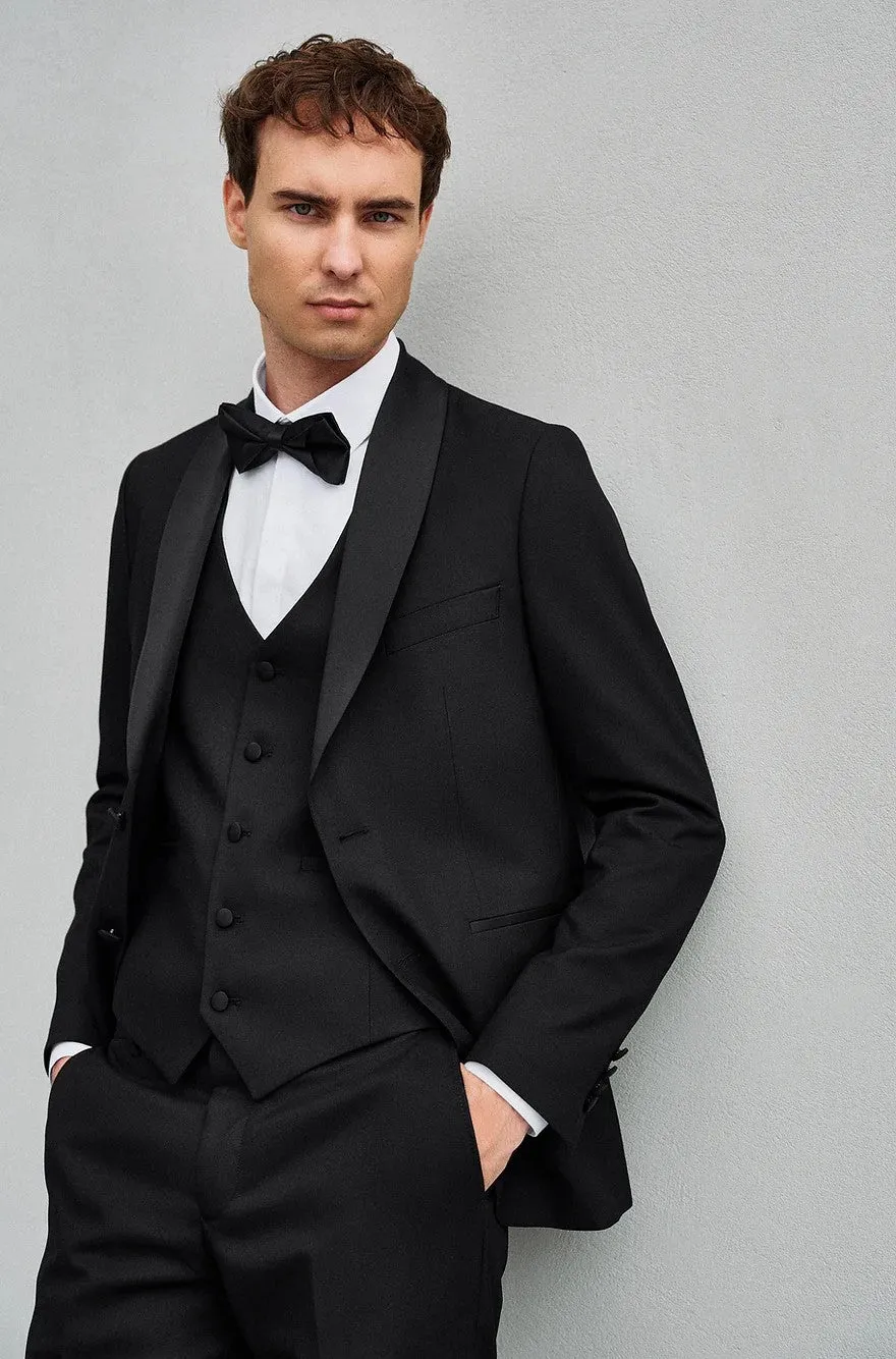 Formal 3 Pieces Mens Suit Flat Shawl Lapel Tuxedos (Blazer+vest+Pants) sold by Mens Event Wear product image thumbnail 5