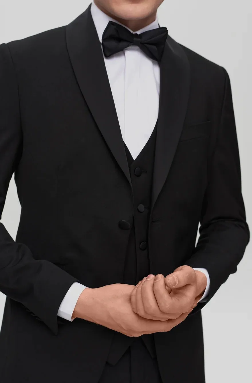 Formal 3 Pieces Mens Suit Flat Shawl Lapel Tuxedos (Blazer+vest+Pants) sold by Mens Event Wear product image thumbnail 2