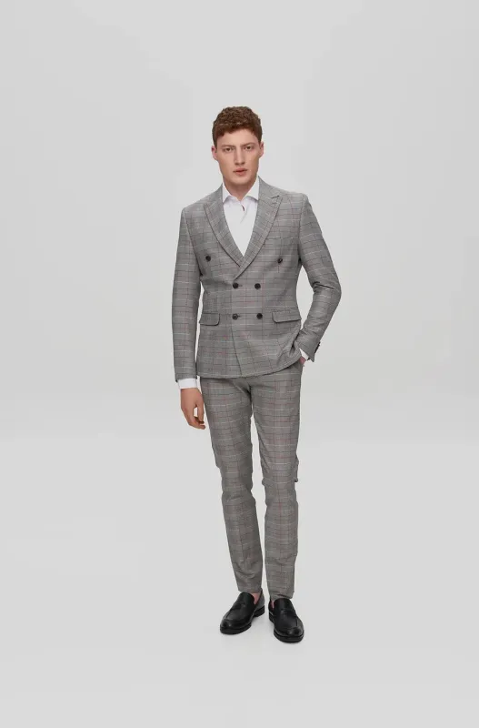 Men's 2 Pieces Formal Plaid Peak Lapel Double Breasted Suit (Blazer+Pants) sold by Mens Event Wear