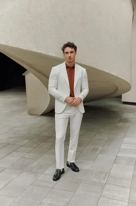 Formal Men's 2 Pieces Mens Suit Peak Lapel Striped Tuxedos (Blazer+Pants) sold by Mens Event Wear product image thumbnail 3