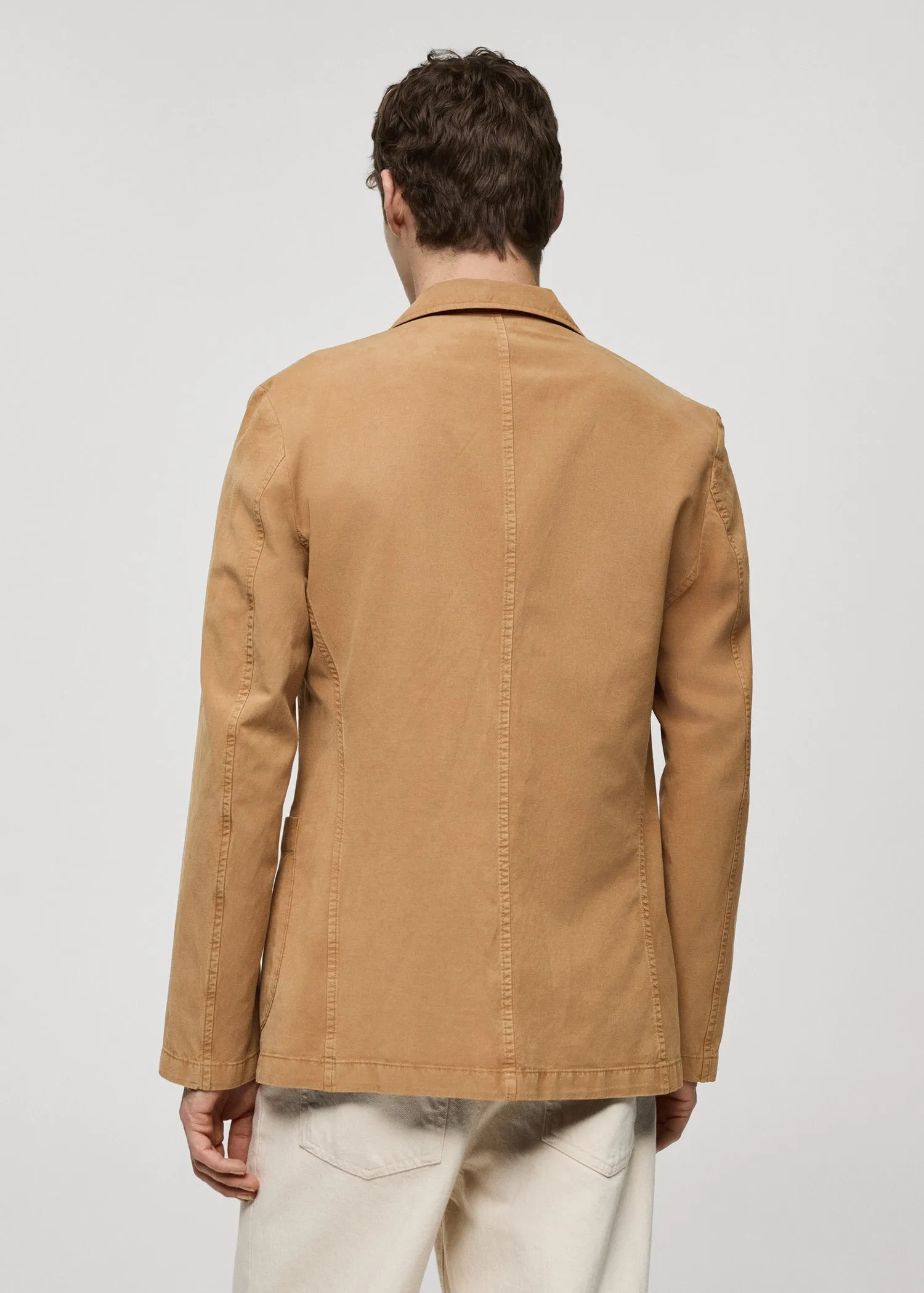 Formal Men's Regular Linen Notch Lapel Blazer for Weddings sold by Mens Event Wear product image thumbnail 2