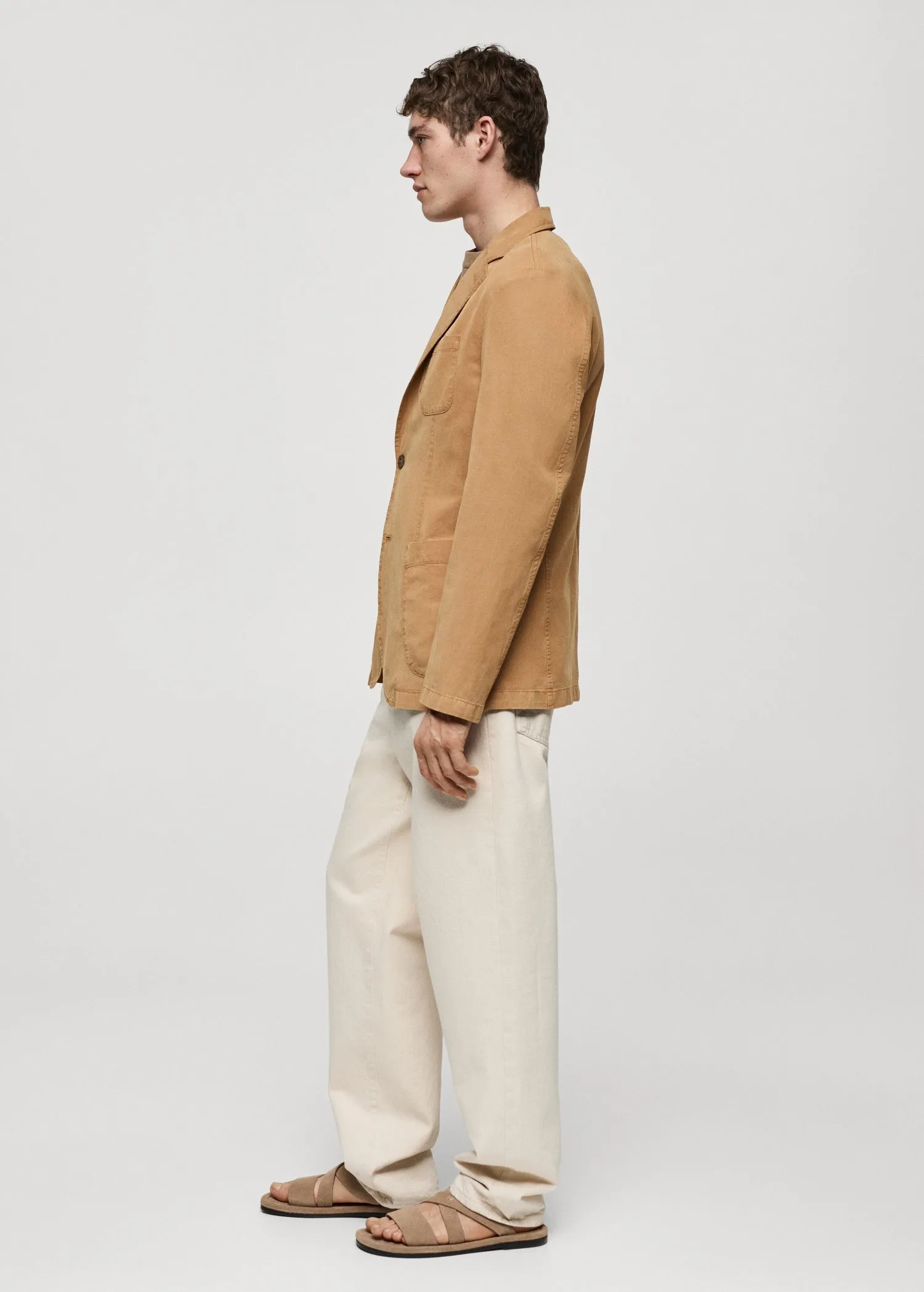 Formal Men's Regular Linen Notch Lapel Blazer for Weddings sold by Mens Event Wear product image thumbnail 5