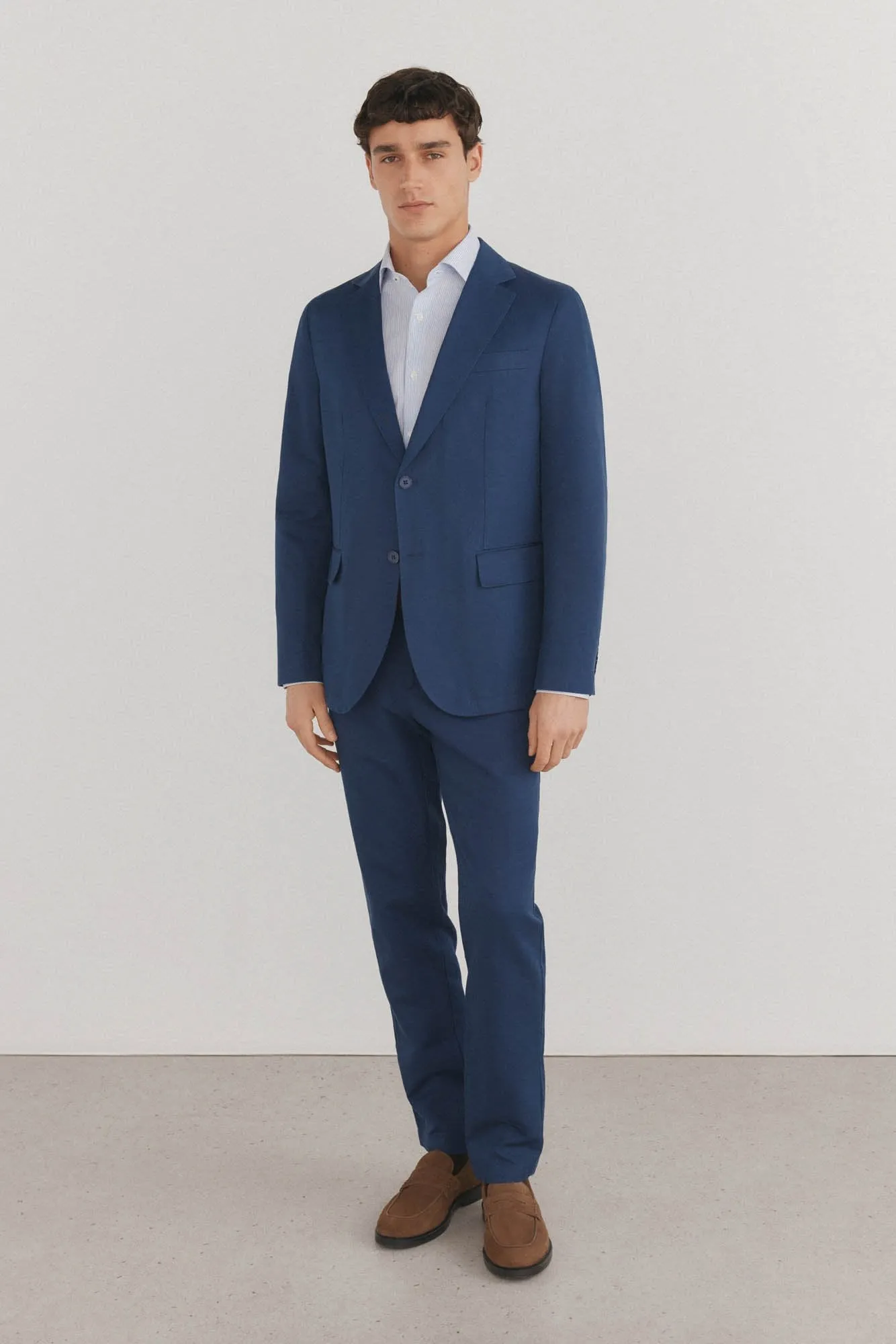 Casual 2 Piece Men's Suit Flat Notched Wedding Lapel (Blazer + Pants) sold by Mens Event Wear product image thumbnail 5