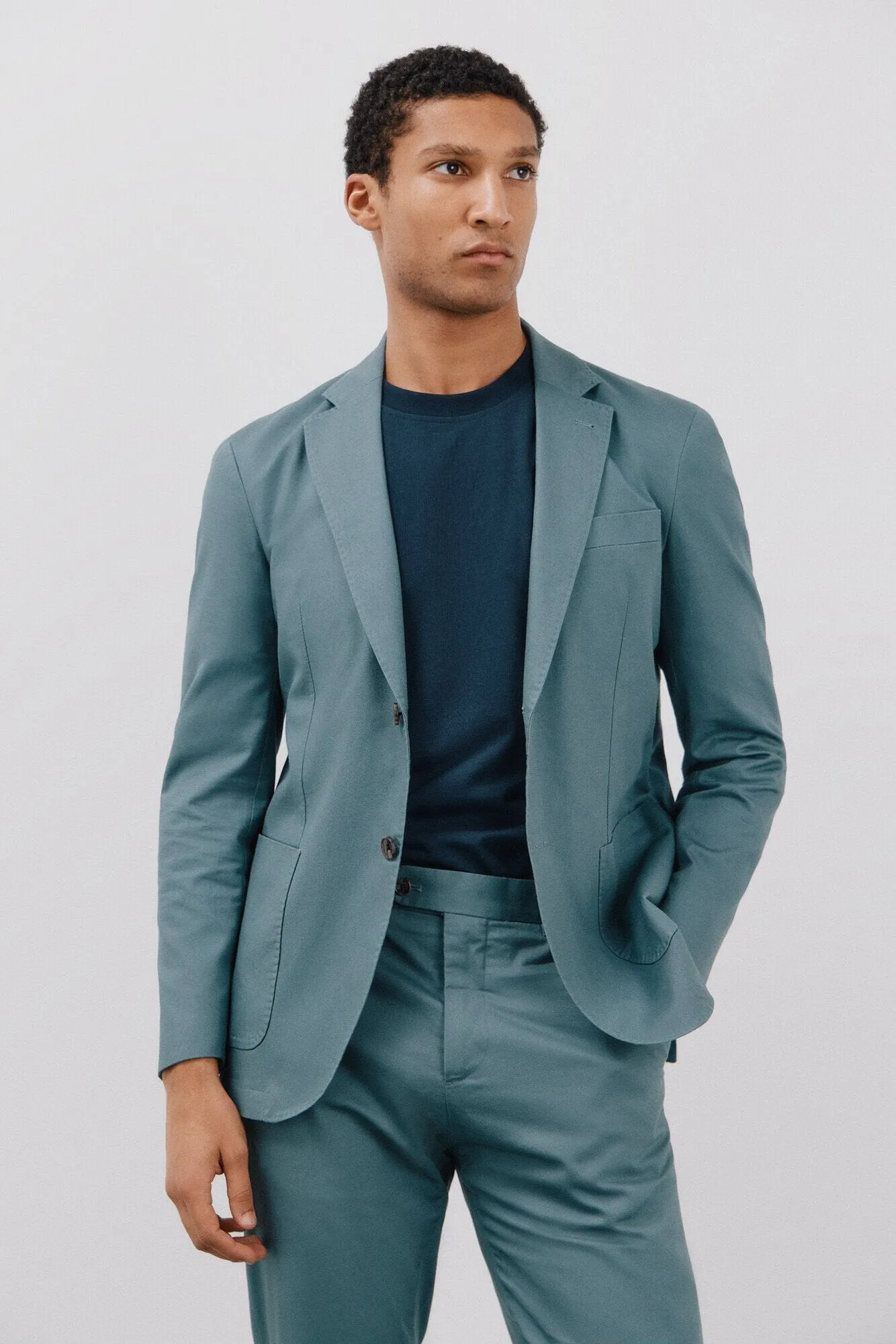 Casual 2 Piece Men's Suit Flat Notched Wedding Lapel (Blazer + Pants) sold by Mens Event Wear