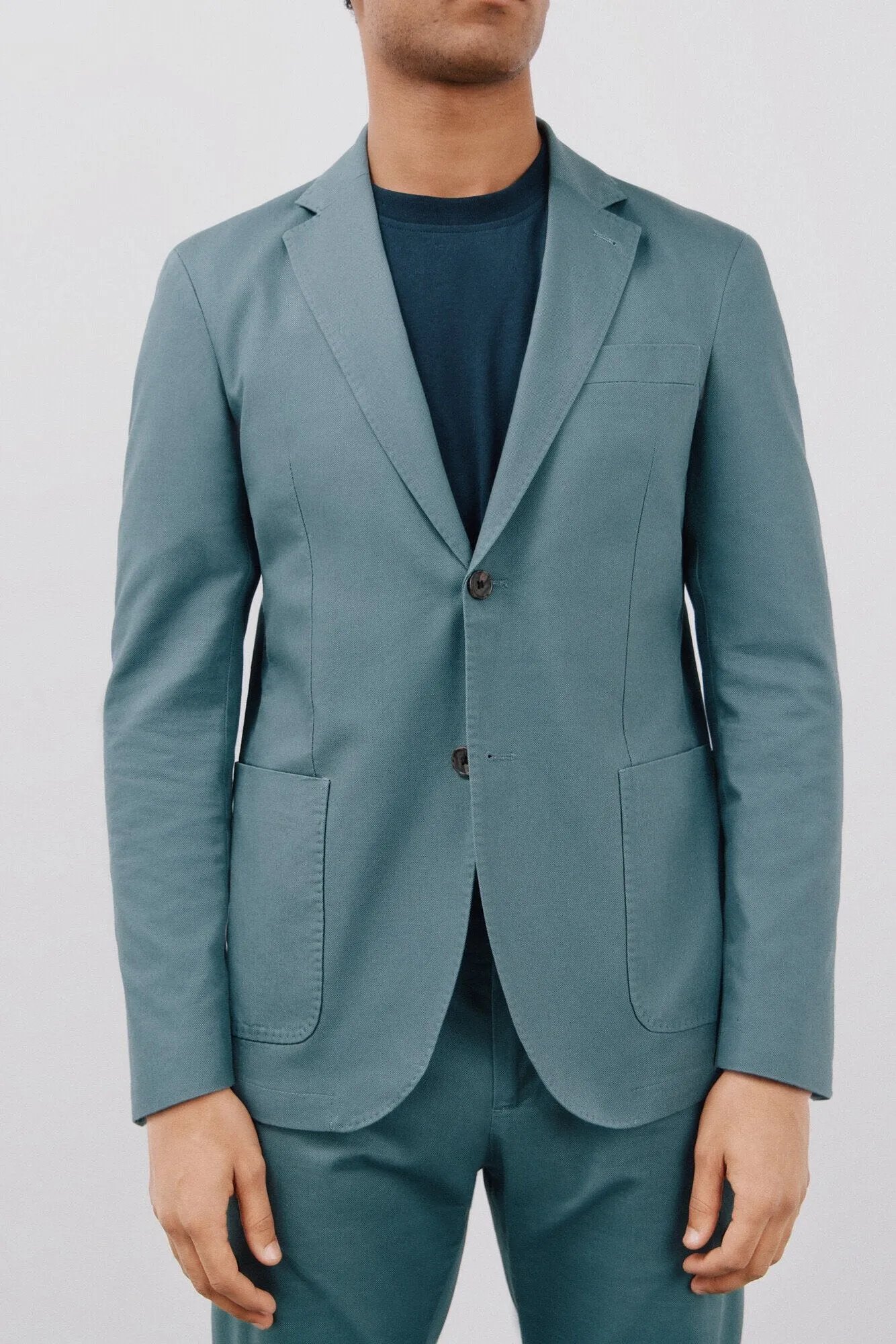 Casual 2 Piece Men's Suit Flat Notched Wedding Lapel (Blazer + Pants) sold by Mens Event Wear product image thumbnail 5