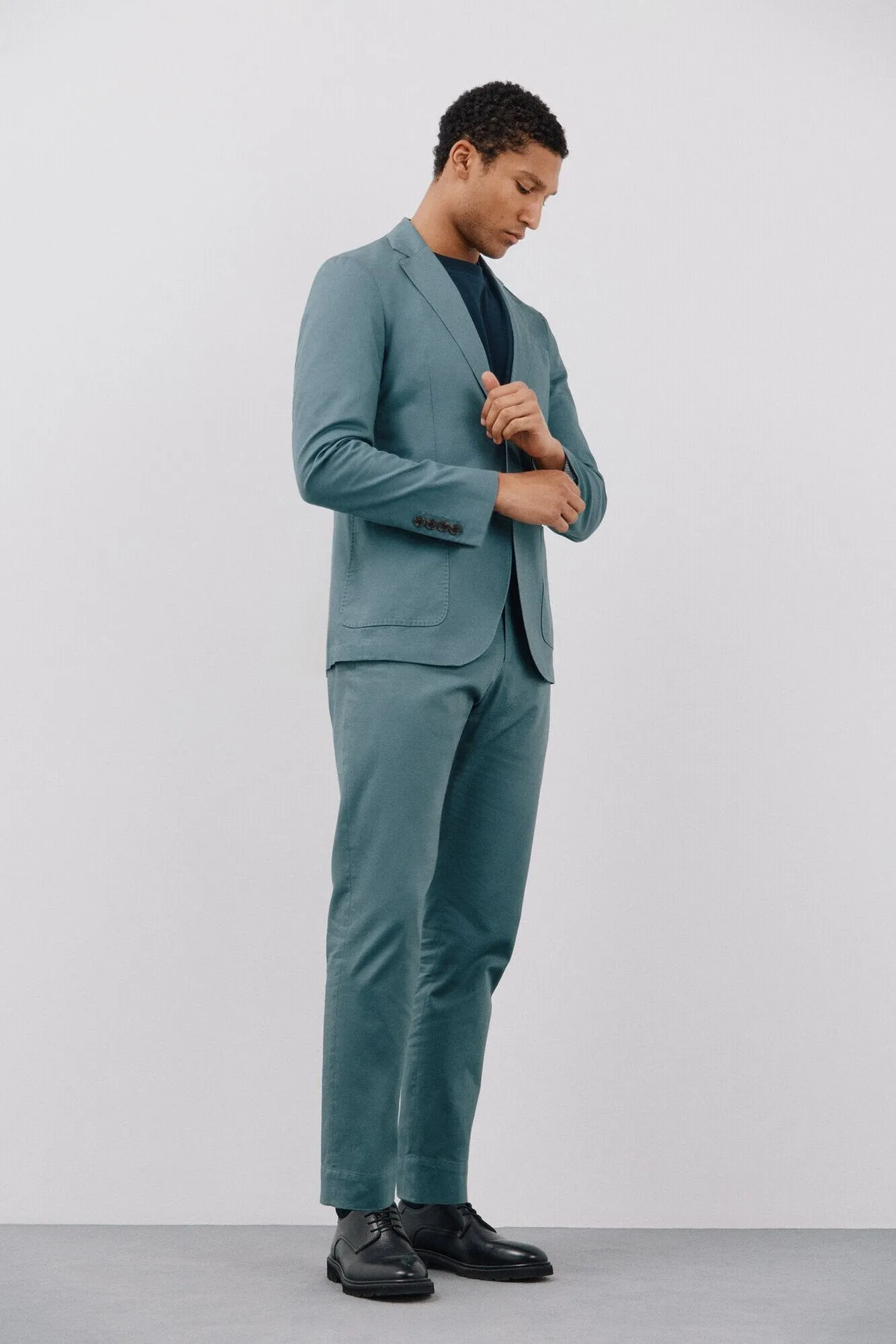 Casual 2 Piece Men's Suit Flat Notched Wedding Lapel (Blazer + Pants) sold by Mens Event Wear product image thumbnail 4