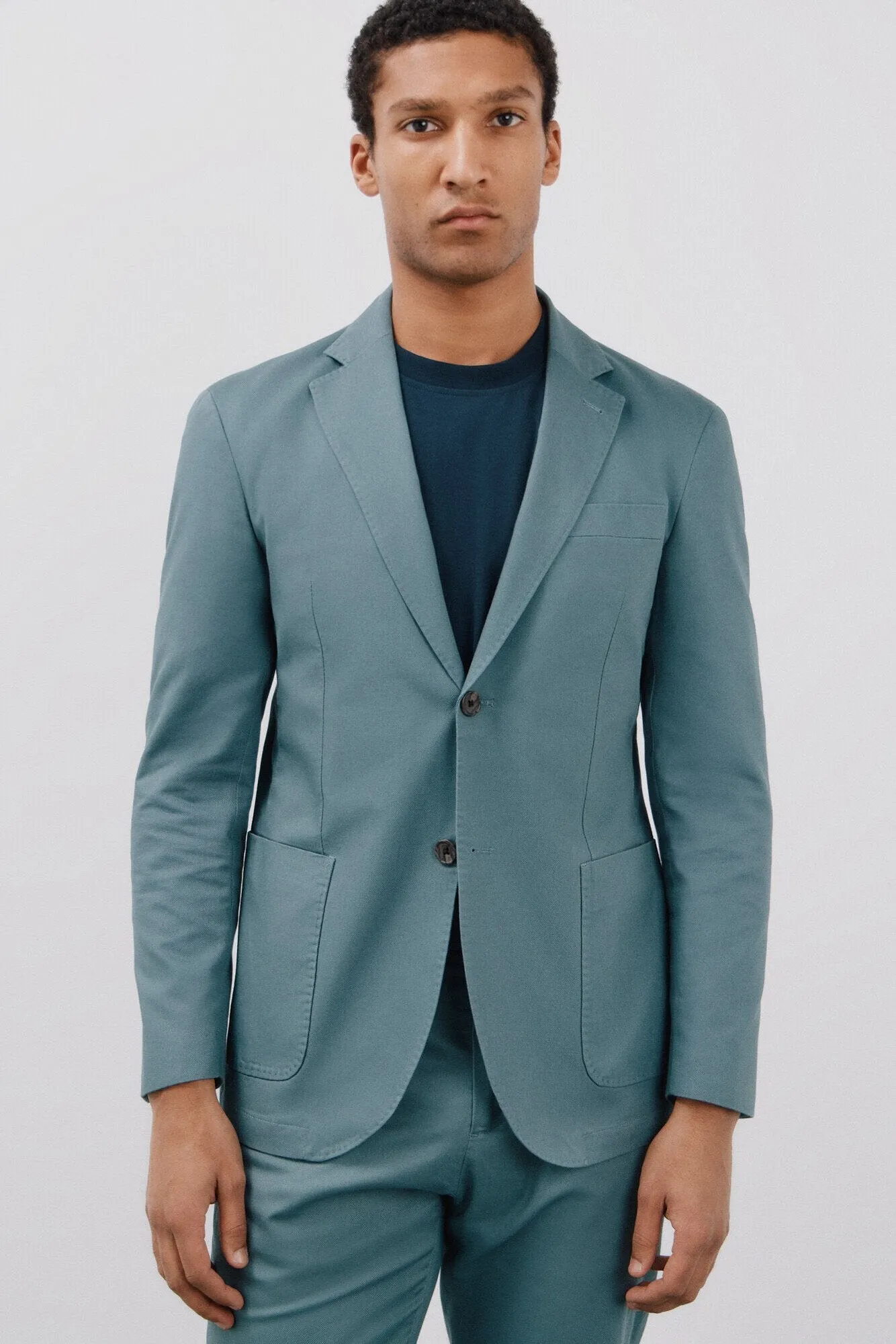 Casual 2 Piece Men's Suit Flat Notched Wedding Lapel (Blazer + Pants) sold by Mens Event Wear product image thumbnail 3