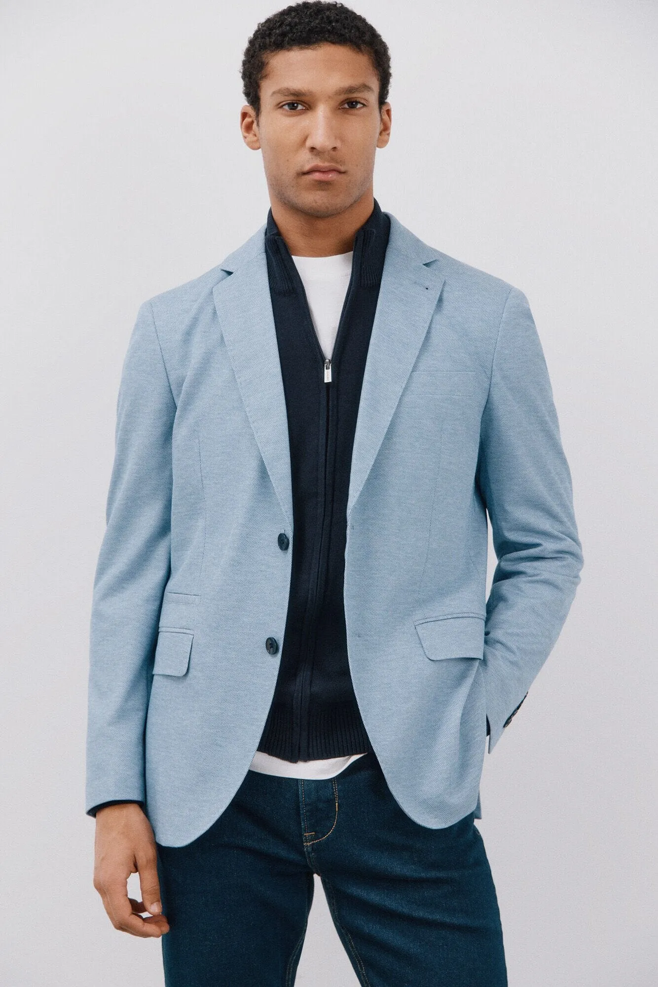 Fashion Men's Slim Fit Notch Lapel Flat Blazer sold by Mens Event Wear product image thumbnail 2