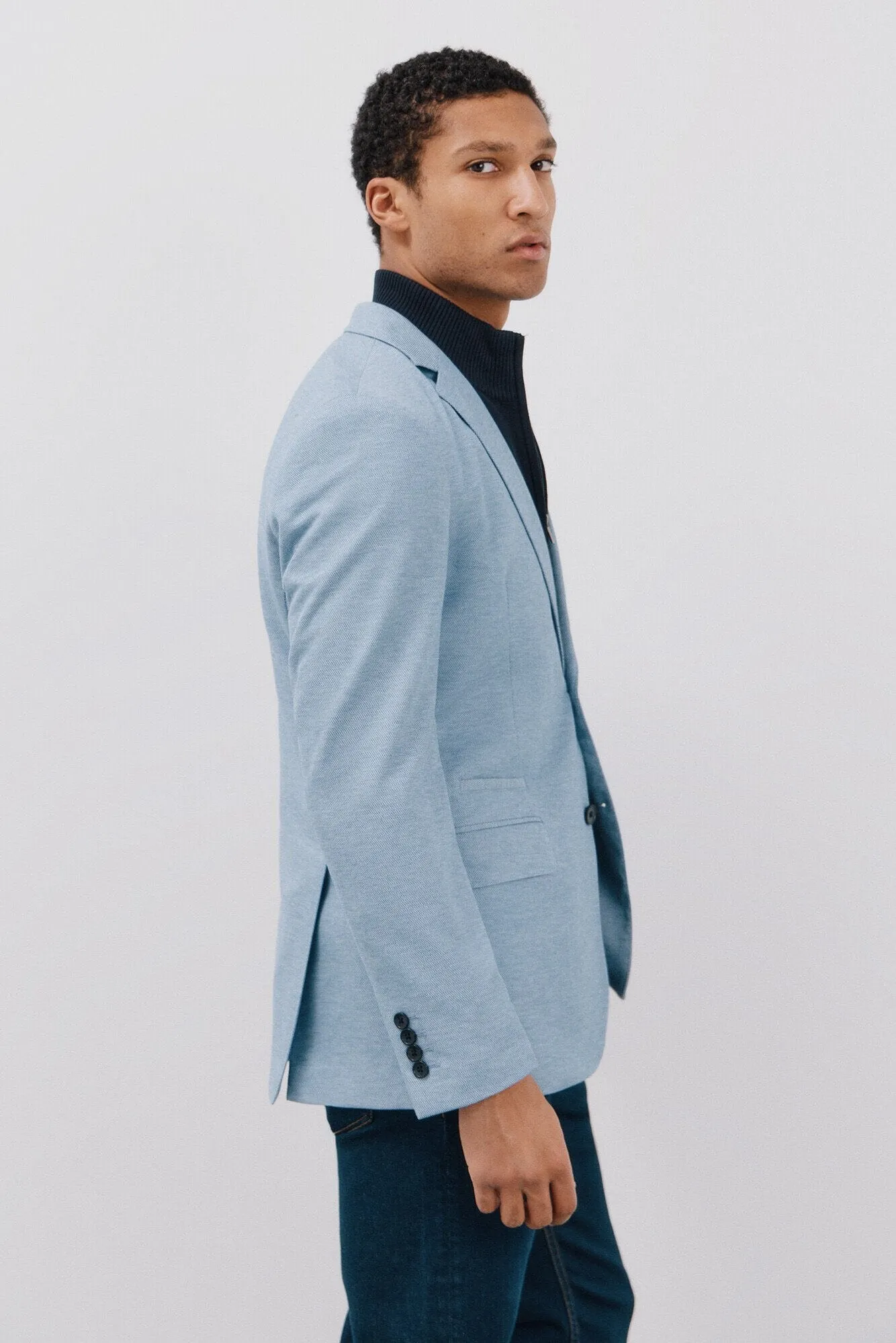 Fashion Men's Slim Fit Notch Lapel Flat Blazer sold by Mens Event Wear product image thumbnail 5