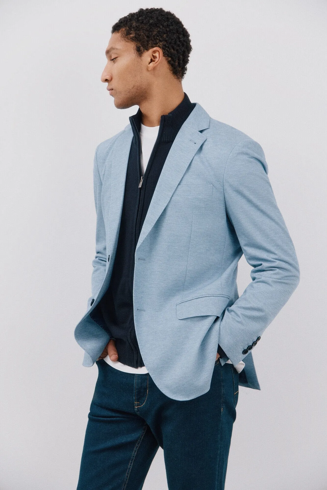 Fashion Men's Slim Fit Notch Lapel Flat Blazer sold by Mens Event Wear