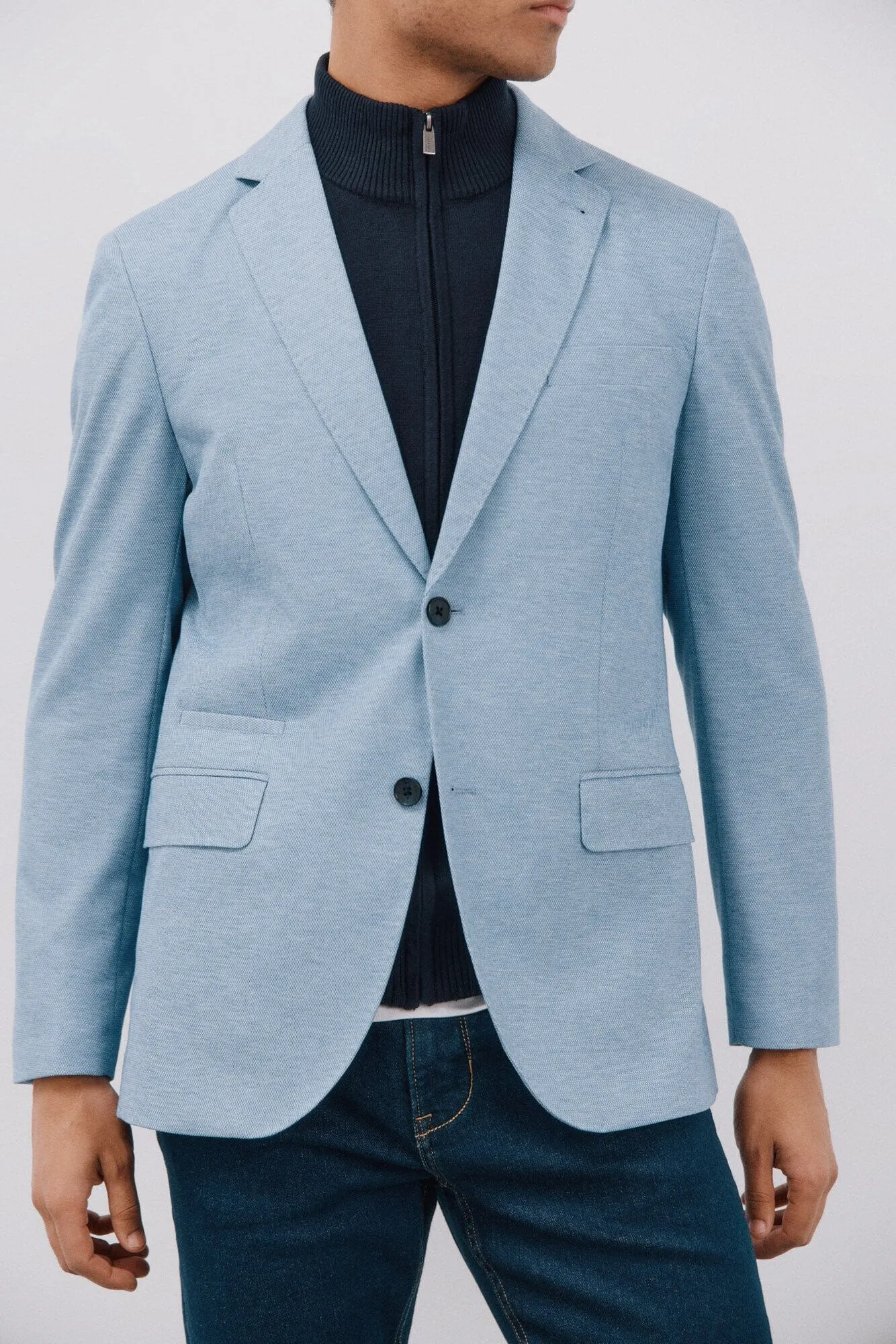 Fashion Men's Slim Fit Notch Lapel Flat Blazer sold by Mens Event Wear product image thumbnail 4