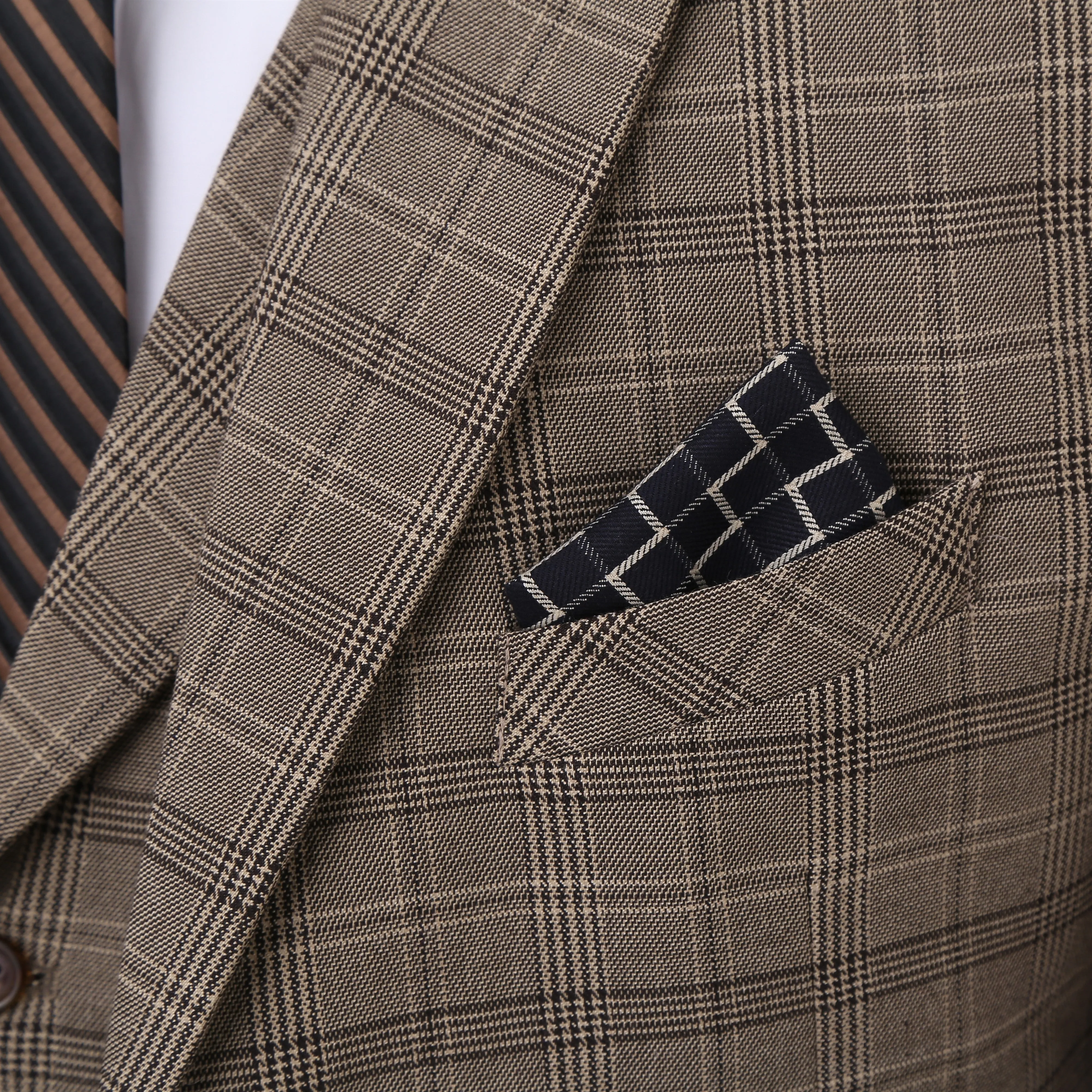 Men's 3 Pieces Formal Plaid Notch Lapel Suit (Blazer+Vest+Pants) sold by Mens Event Wear product image thumbnail 4