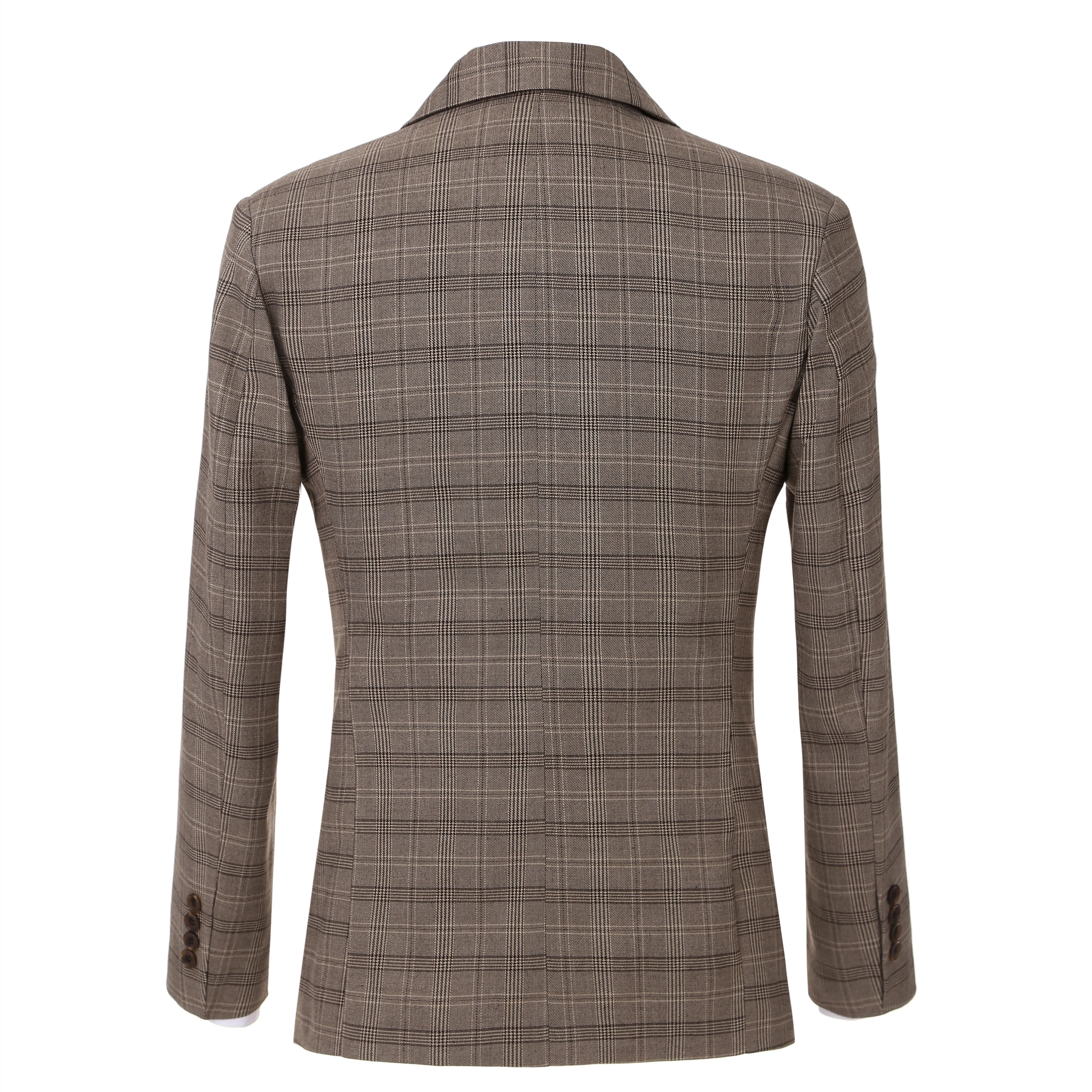 Men's 3 Pieces Formal Plaid Notch Lapel Suit (Blazer+Vest+Pants) sold by Mens Event Wear product image thumbnail 2