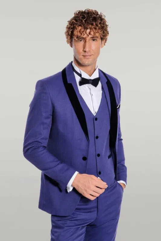 Formal 3 Pieces Mens Suit Flat Shawl Lapel Tuxedos (Blazer+vest+Pants) sold by Mens Event Wear