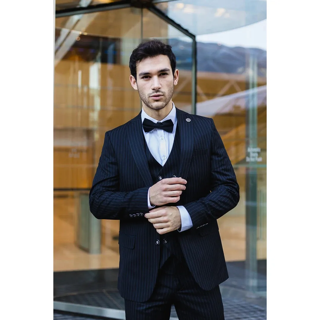 Formal Men's 3 Pieces Mens Suit Notch Lapel Striped Tuxedos (Blazer+Vest+Pants) sold by Mens Event Wear