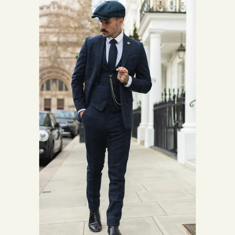 Men's 3 Pieces Mens Formal Tweed Plaid Notch Lapel Suit (Blazer+vest+Pants) sold by Mens Event Wear