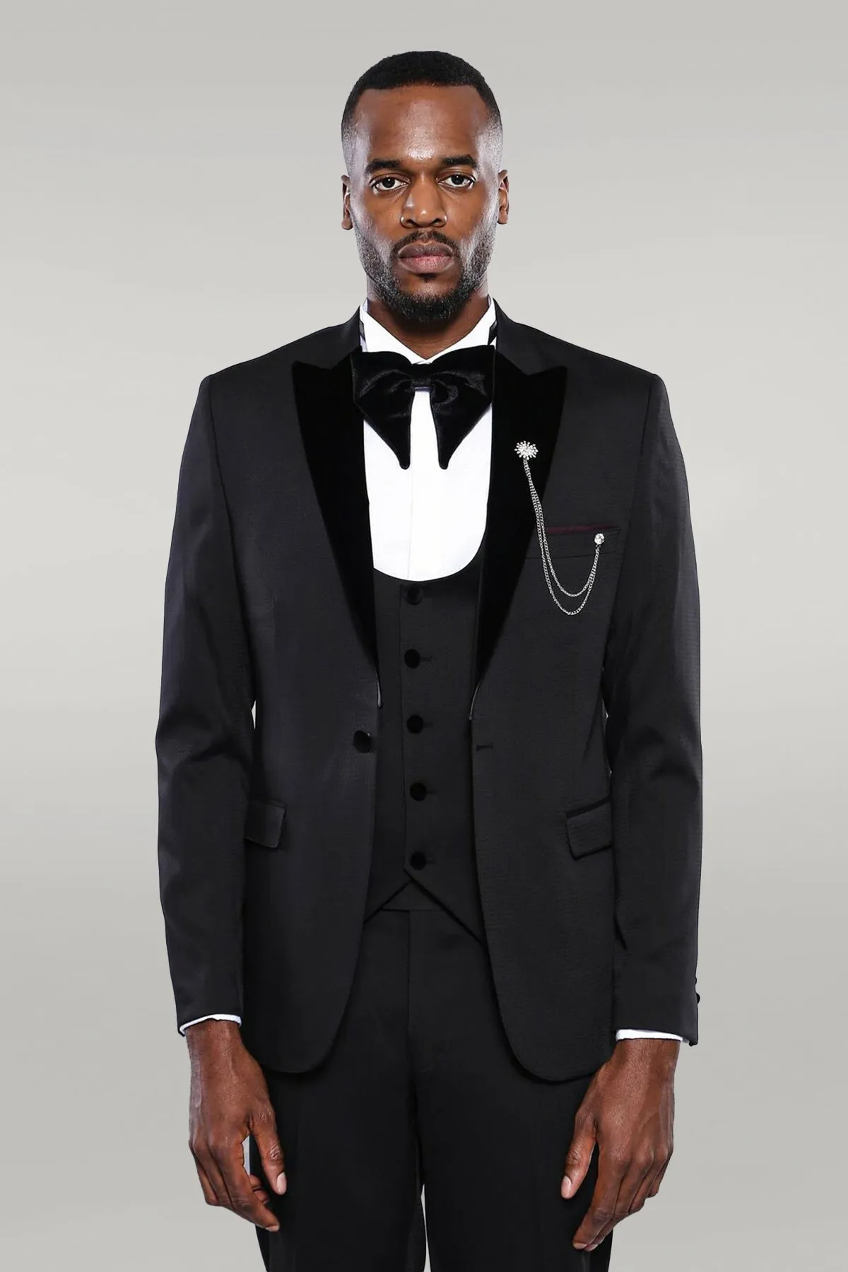 Fashion Men's 3 Pieces Flat Peak Lapel Tuxedos For Party (Blazer+vest+Pants) sold by Mens Event Wear product image thumbnail 4