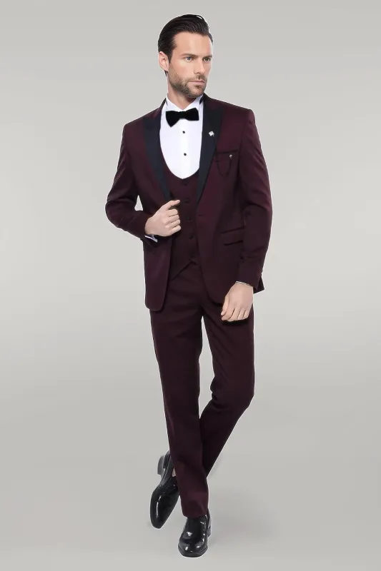 Fashion Men's 3 Pieces Flat Peak Lapel Tuxedos For Party (Blazer+vest+Pants) sold by Mens Event Wear