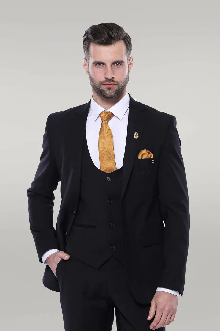 Fashion Men's 3 Pieces Flat Notch Lapel Tuxedos For Party (Blazer+vest+Pants) sold by Mens Event Wear product image thumbnail 5