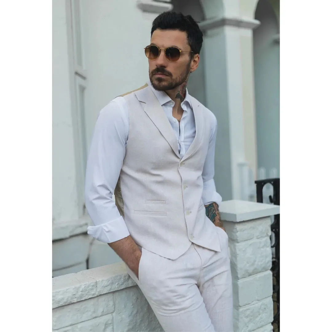 Formal 2 Pieces Mens Suit Flat Linen Notch Lapel Suit(Vest+Pants) sold by Mens Event Wear product image thumbnail 4