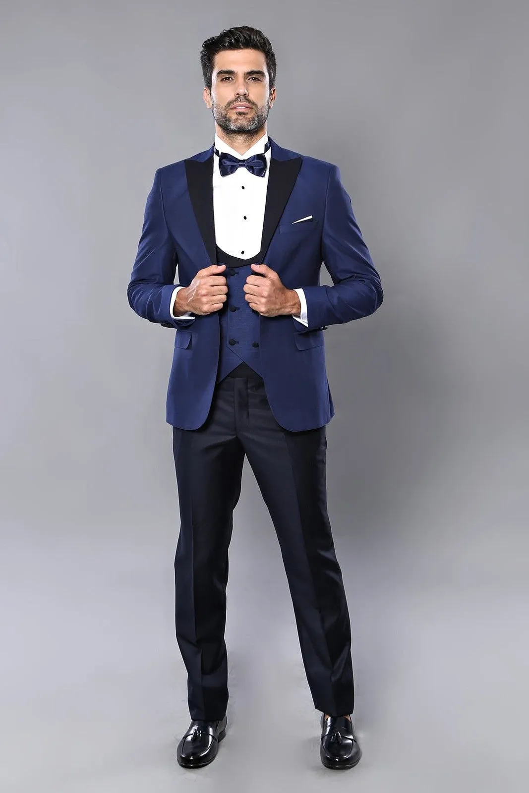 Formal Men's Suits Slim Fit 3 Pieces Peak Lapel Tuxedos For Prom(Blazer+Vest+ Pant) sold by Mens Event Wear product image thumbnail 2