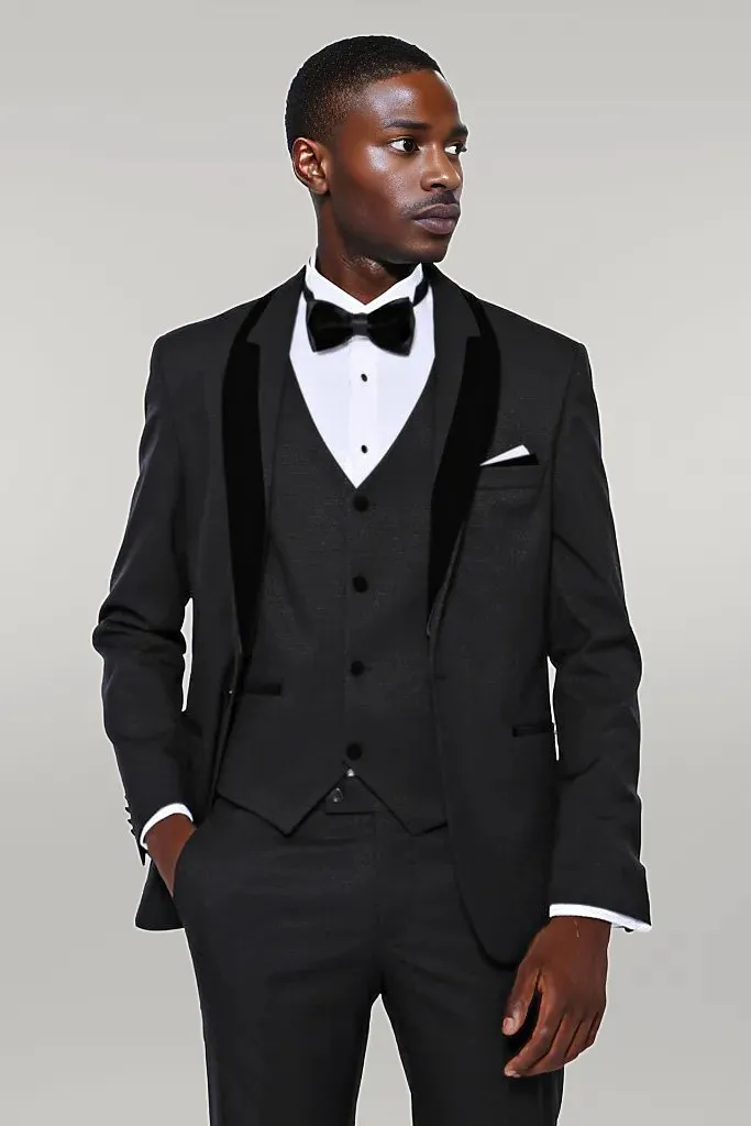 Formal 3 Pieces Mens Suit Flat Shawl Lapel Tuxedos (Blazer+vest+Pants) sold by Mens Event Wear