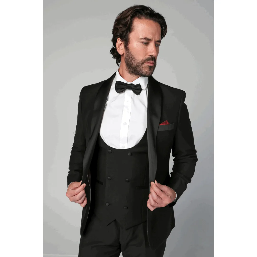 Formal 3 Pieces Mens Suit Flat Shawl Lapel Tuxedos (Blazer+vest+Pants) sold by Mens Event Wear product image thumbnail 5