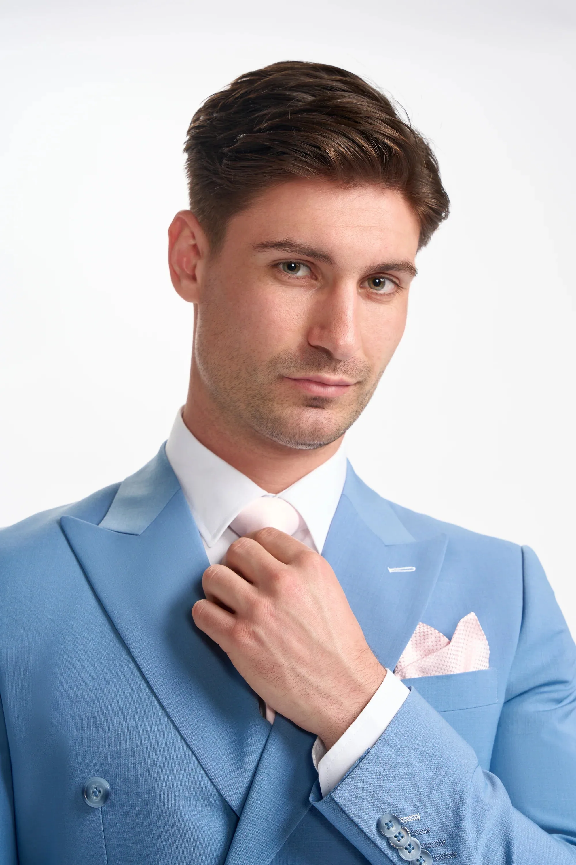 Formal 2 Pieces Mens Suit Flat Peak Lapel Tuxedos For Wedding (Blazer+Pants) sold by Mens Event Wear product image thumbnail 2