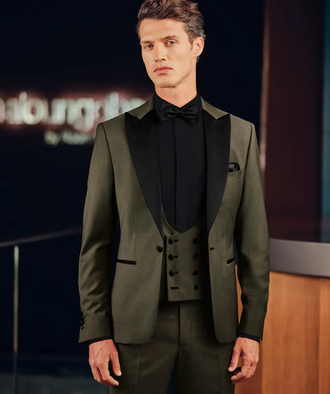 Formal Men's Suits Slim Fit 3 Pieces Peak Lapel Tuxedos For Prom(Blazer+Vest+ Pant) sold by Mens Event Wear