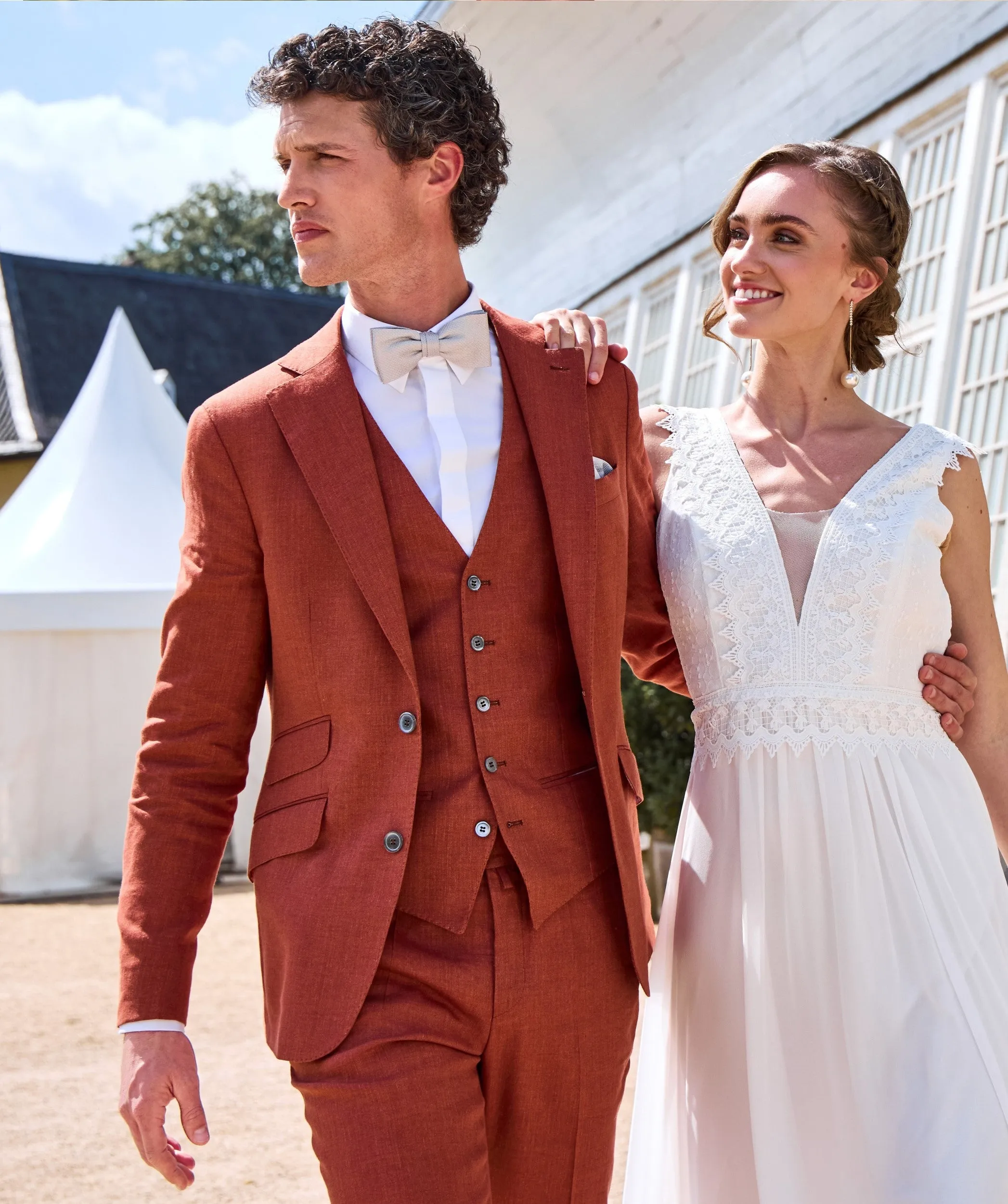 Formal 3 Pieces Mens Suit Flat Linen Notch Lapel Suit(Blazer+Vest+Pants) sold by Mens Event Wear product image thumbnail 4