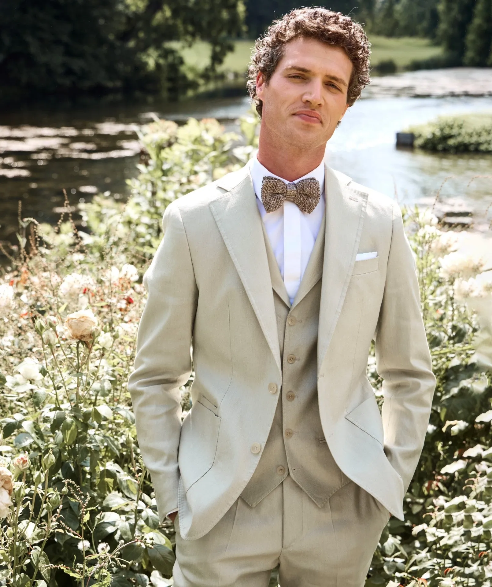 Formal 3 Pieces Mens Suit Flat Linen Notch Lapel Suit(Blazer+Vest+Pants) sold by Mens Event Wear product image thumbnail 2