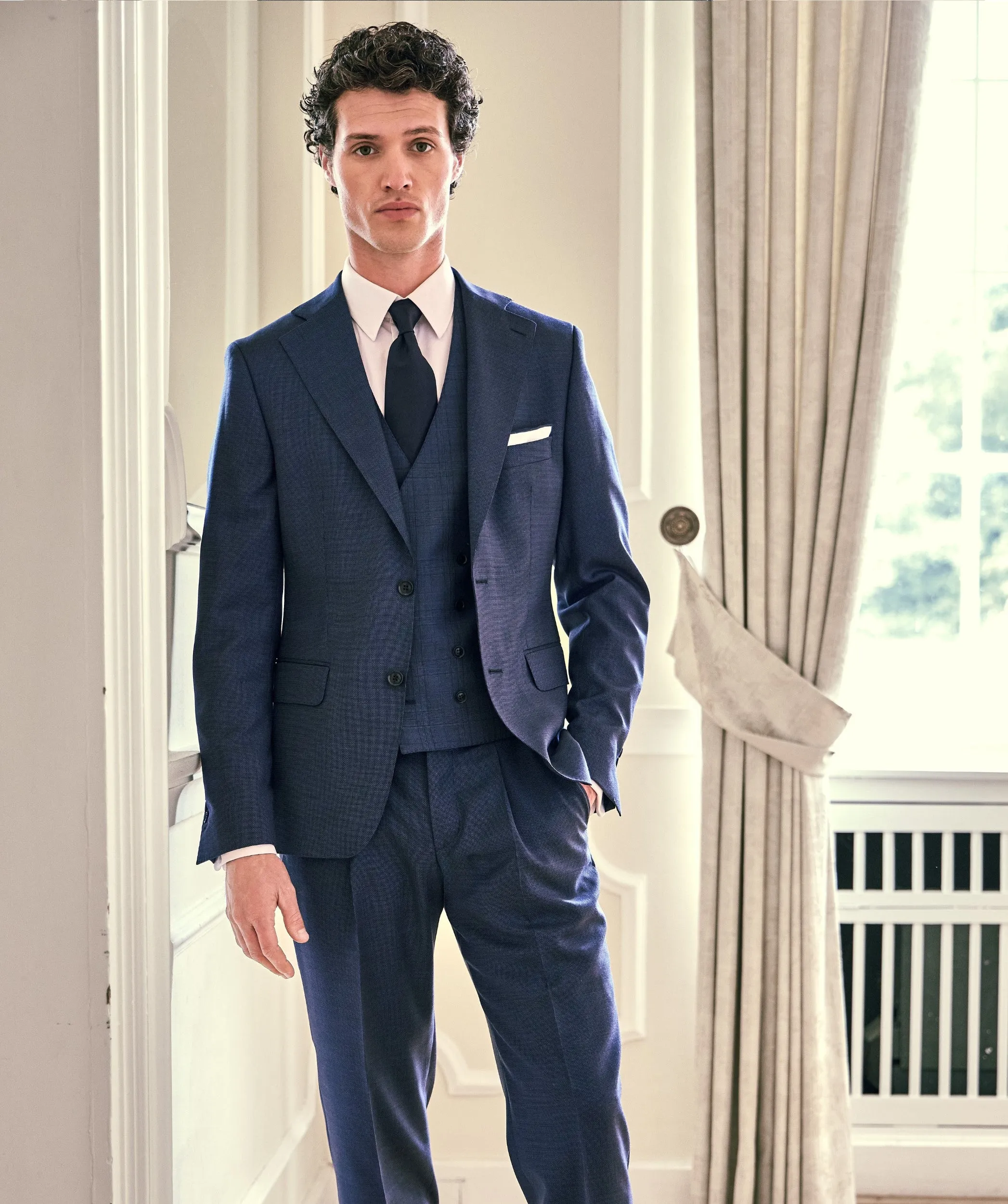 Formal Men's Suits Slim Fit 3 Pieces Notch Lapel Tuxedos (Blazer+Vest+ Pant) sold by Mens Event Wear