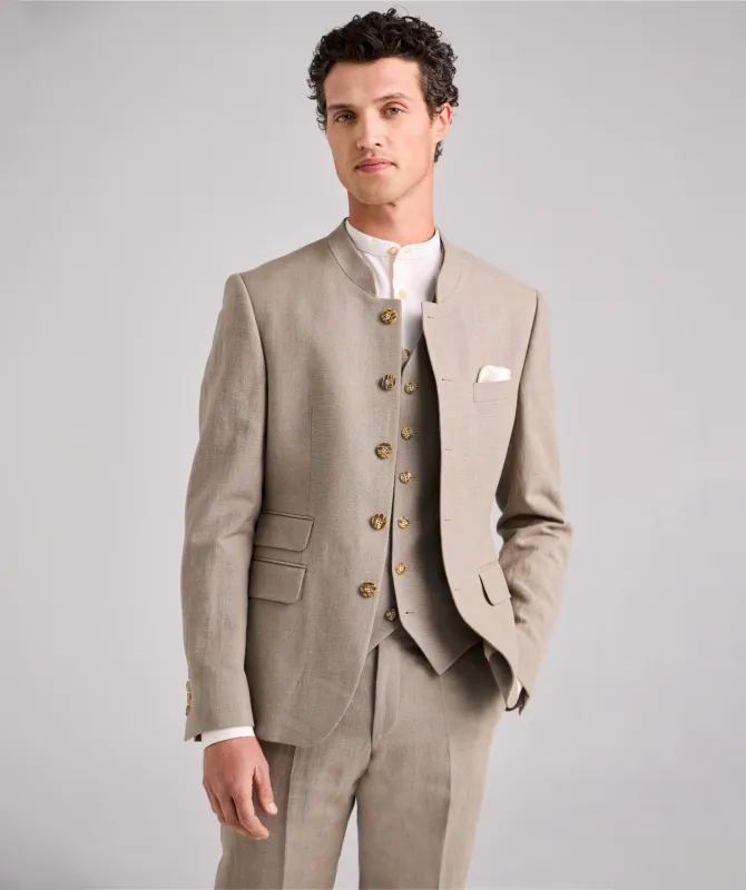 Classic 3 Piece Men's Slim Fit Solid Color Stand Collar Wedding Suit (Blazer+vest+Pants) sold by Mens Event Wear