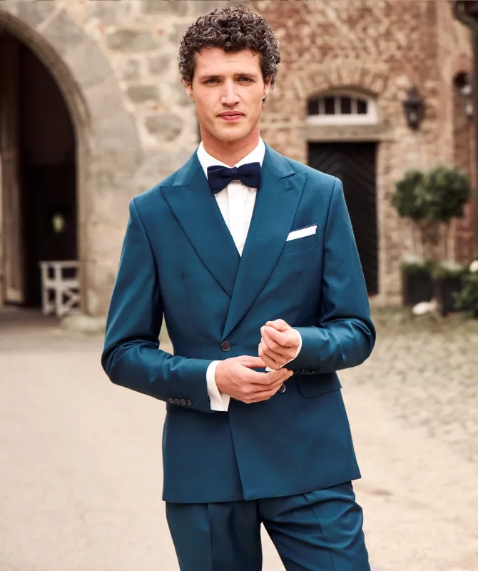 Formal 2 Pieces Mens Suit Flat Peak Lapel Tuxedos For Wedding (Blazer+Pants) sold by Mens Event Wear